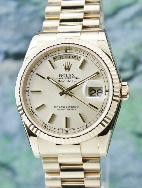 (image for) ROLEX 18K YELLOW GOLD OYSTER PERPETUAL DAY-DATE - 118238